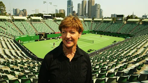 Margaret Court pictured after it was announced that Court One at Melbourne Park was renamed the Margaret Court Arena.