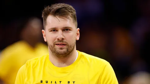 Luka Doncic #77 of the Los Angeles Lakers warms up prior to a game against the Utah Jazz at Crypto.com Arena on February 10, 2025.
