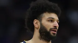 Jamal Murray #27 of the Denver Nuggets plays the Portland Trail Blazers in the first quarter