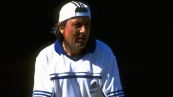 Ille Nastase of Romania in action during day eleven of the Wimbledon Championships Tournament.