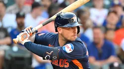 Alex Bregman #2 of the Houston Astros bats during the first inning against the Seattle Mariners at T-Mobile Park on July 20, 2024 in Seattle, Washington.