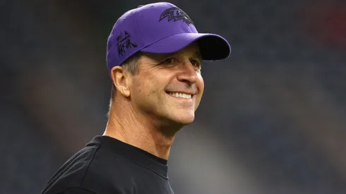 Head coach John Harbaugh of the Baltimore Ravens.