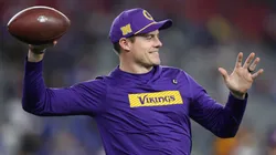 Head coach Kevin O’Connell of the Minnesota Vikings throws the ball prior to the NFC Wild Card Playoff game against the Los Angeles Rams at State Farm Stadium on January 13, 2025 in Glendale, Arizona.