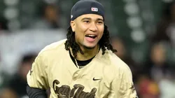 C.J. Stroud attends the 2025 Cactus Jack Foundation HBCU Celebrity Softball Classic at Daikin Park on February 13, 2025 in Houston, Texas.