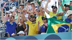 Brazil fans wave flags
