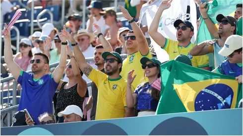 Brazil fans wave flags