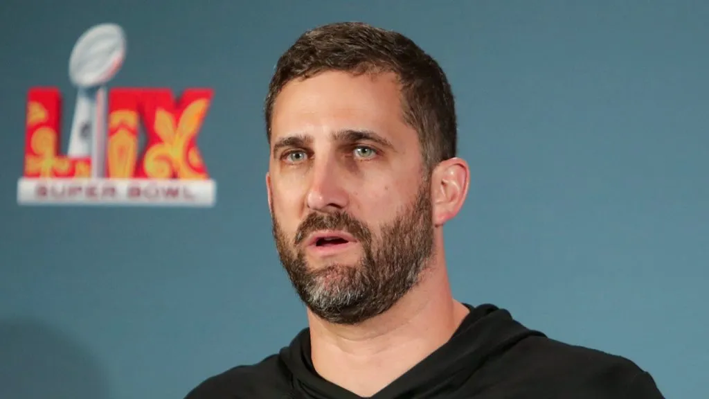 Nick Sirianni of the Philadelphia Eagles speaks to the media during a press conference after beating the Kansas City Chiefs 40-22 to win Super Bowl LIX at Caesars Superdome on February 09, 2025 in New Orleans, Louisiana.