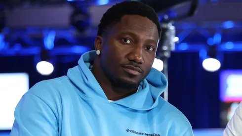 Deebo Samuel and Seal attend SiriusXM on radio row at Super Bowl LIX on February 07, 2025 in New Orleans, Louisiana.