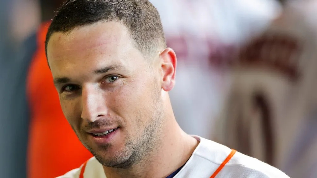 Alex Bregman #2 of the Houston Astros smiles at the dugout camera after hitting a two run home run during the fifth inning against the Texas Rangers in 2022. (Source: Carmen Mandato/Getty Images)