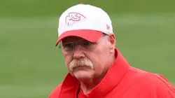 Andy Reid looks on during a practice.
