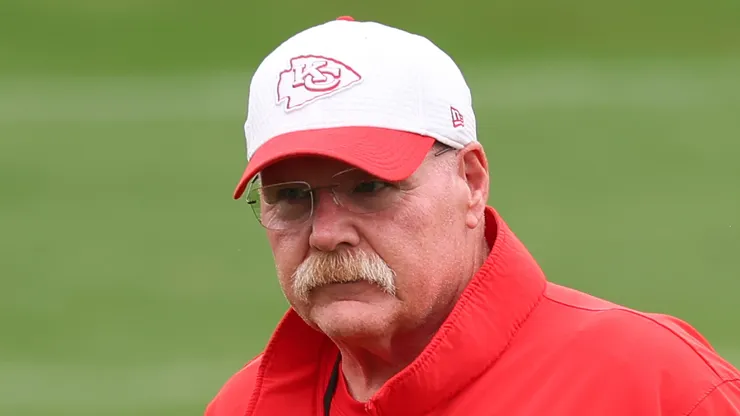 Andy Reid looks on during a practice.