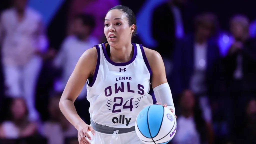 Napheesa Collier (pictured) and Breanna Stewart co-founded Unrivaled (Carmen Mandato/Getty Images)