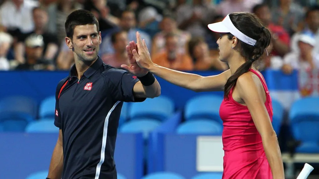 Novak Djokovic and Ana Ivanovic during the Hopman Cup in 2013 (Will Russell/Getty Images)