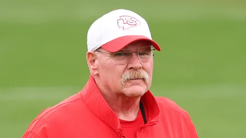 Andy Reid during a Chiefs practice.
