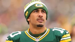 Jordan Love #10 of the Green Bay Packers looks on against the Minnesota Vikings at Lambeau Field on October 29, 2023 in Green Bay, Wisconsin.