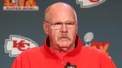 Andy Reid of the Kansas City Chiefs talks during media availability prior to Super Bowl LIX at the New Orleans Marriott on February 06, 2025 in New Orleans, Louisiana.