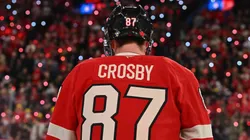 Sidney Crosby #87 of Team Canada warms up prior to a game against Team USA in the 4 Nations Face-Off game at the Bell Centre on February 15, 2025.
