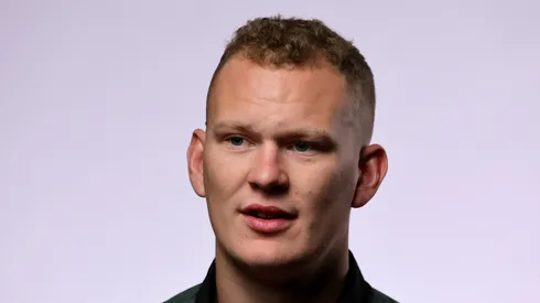Brady Tkachuk of the Ottawa Senators is interviewed during the 2022 NHL player media tour at Encore Las Vegas on September 16, 2022 in Las Vegas, Nevada.