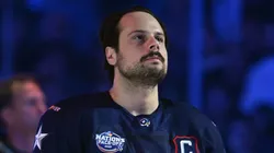 Auston Matthews #34 of Team USA prepares to play against Team Finland in the NHL 4 Nations Face-Off at Bell Centre on February 13, 2025 in Montreal, Quebec, Canada.