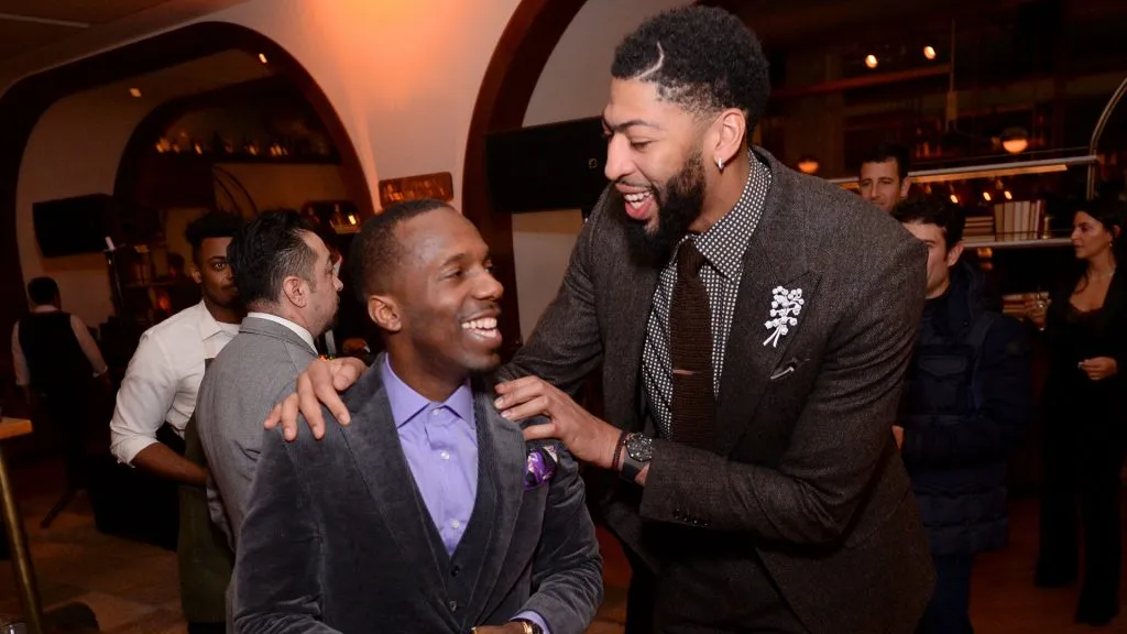 Rich Paul and Anthony Davis attend the Klutch Sports Group All-Star Dinner. (Daniel Boczarski/Getty Images)