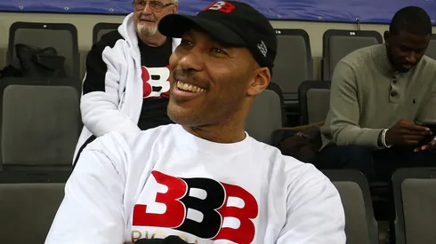 LaVar Ball, father of LaMelo and LiAngelo Ball looks on during their first training session with Lithuania Basketball team Vytautas Prienai on January 5, 2018 in Prienai, Lithuania.