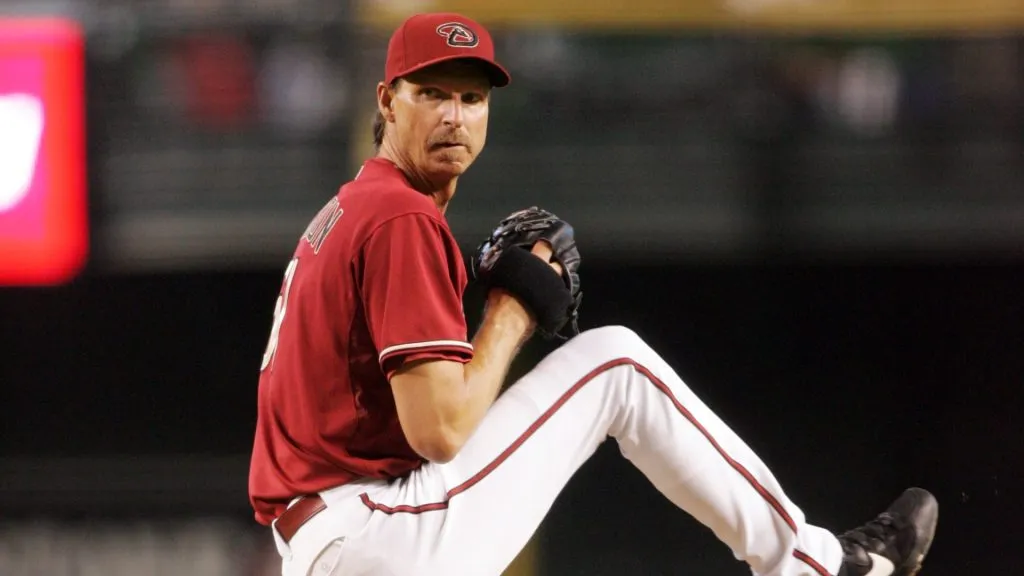 Randy Johnson #51 starting pitcher for the Arizona Diamondbacks pitches against the San Francisco Giants during a game on April 29, 2007. (Source: Nick Doan/Getty Images)