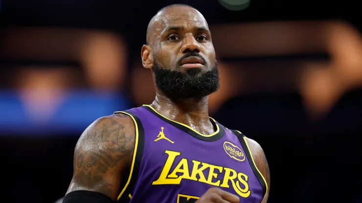 LeBron James #23 of the Los Angeles Lakers reacts during a game at Crypto.com Arena.