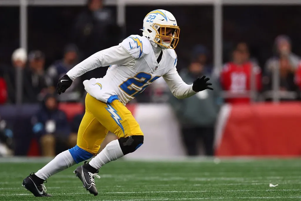 Elijah Molden #22 of the Los Angeles Chargers