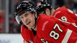 Sidney Crosby #87 of Team Canada looks on during the first period in the NHL 4 Nations Face-Off Championship Game against Team United States at TD Garden on February 20, 2025 in Boston, Massachusetts.