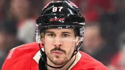 Sidney Crosby #87 of Team Canada skates in the first period against Team Sweden during the 2025 NHL 4 Nations Face-Off at the Bell Centre on February 12, 2025 in Montreal, Quebec, Canada. Team Canada defeated Team Sweden 4-3 in overtime.