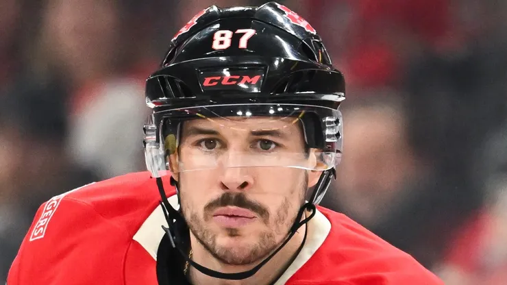 Sidney Crosby #87 of Team Canada skates in the first period against Team Sweden during the 2025 NHL 4 Nations Face-Off at the Bell Centre on February 12, 2025 in Montreal, Quebec, Canada. Team Canada defeated Team Sweden 4-3 in overtime.