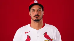 Nolan Arenado #28 of the St. Louis Cardinals poses for a portrait at Roger Dean Stadium on February 20, 2025 in Jupiter, Florida.