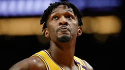 Dorian Finney-Smith #17 of the Los Angeles Lakers looks on during the fourth quarter against the Portland Trail Blazers at Moda Center on February 20, 2025 in Portland, Oregon. The Los Angeles Lakers won 110-102.