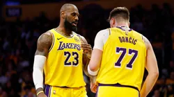 Lakers stars LeBron James and Luka Doncic.