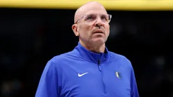 Head coach Jason Kidd of the Dallas Mavericks looks on against the Miami Heat in the second half at American Airlines Center on February 13, 2025 in Dallas, Texas.