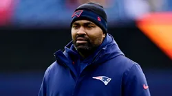 Head coach Jerod Mayo of the New England Patriots looks on before the game against the Buffalo Bills at Gillette Stadium on January 05, 2025 in Foxborough, Massachusetts.