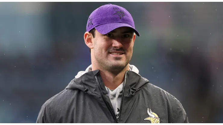 Daniel Jones #8 of the Minnesota Vikings looks on before the game against the Seattle Seahawks at Lumen Field on December 22, 2024 in Seattle, Washington.