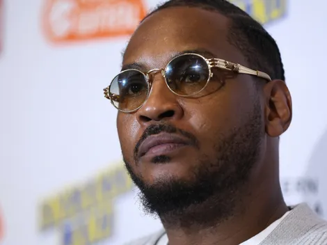 Carmelo Anthony lets his son Kiyan know the biggest difference between his era and this one