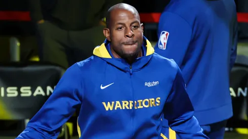 Andre Iguodala #9 of the Golden State Warriors enters the court prior to the Washington Wizards v Golden State Warriors - NBA Japan Games at Saitama Super Arena on October 02, 2022 in Saitama, Japan.