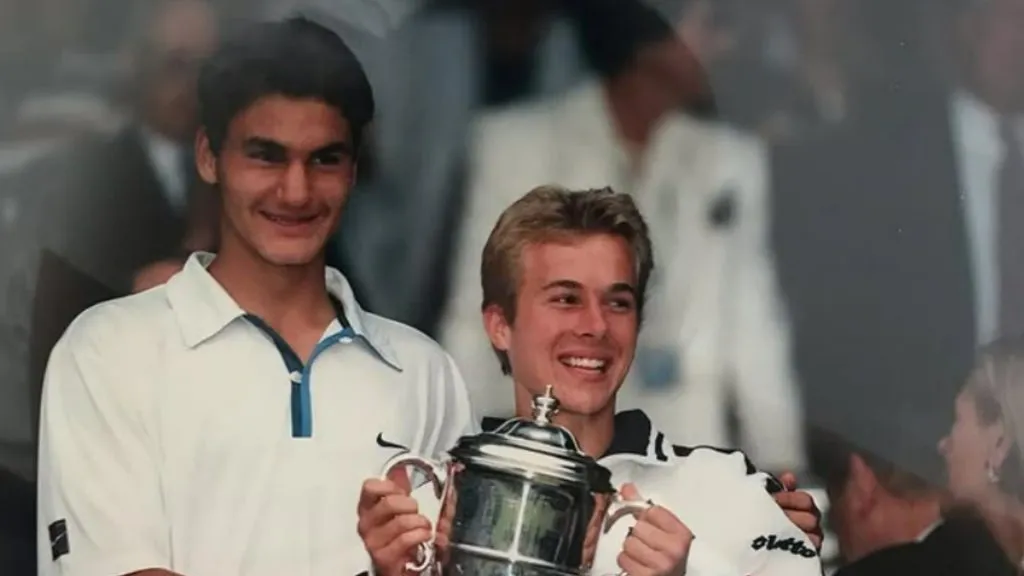 Rochus and Federer lift the Wimbledon doubles Junior title (Instagram: Olivier Rochus)