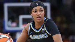 Angel Reese of the Chicago Sky during an WNBA game.