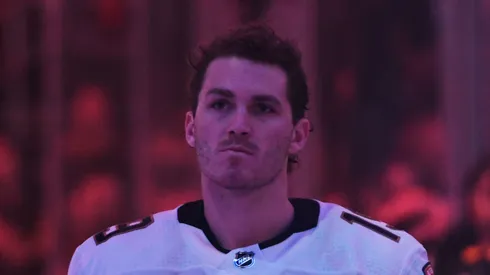 Matthew Tkachuk #19 of the Florida Panthers stands during the national anthem before the game against the Pittsburgh Penguins at PPG PAINTS Arena on January 26, 2024 in Pittsburgh, Pennsylvania.