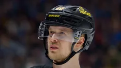 Elias Pettersson #40 of the Vancouver Canucks against the Edmonton Oilers at Rogers Arena.