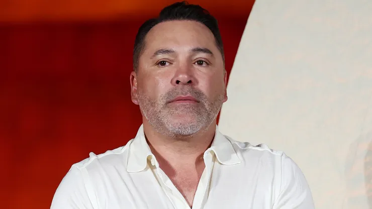 Oscar De La Hoya looks on during the weigh-in as part of the Riyadh Season - Latino Night at on November 15, 2024 in Riyadh, .