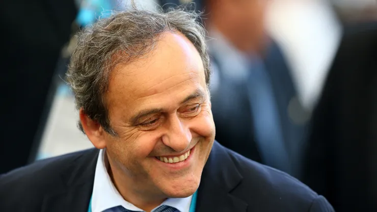Michel Platini looks on prior to the 2014 FIFA World Cup Brazil Final match between Germany and Argentina.