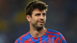Gerard Pique of FC Barcelona warms up prior to the UEFA Champions League group C match between FC Barcelona and Viktoria Plzen at Spotify Camp Nou on September 07, 2022 in Barcelona, Spain.