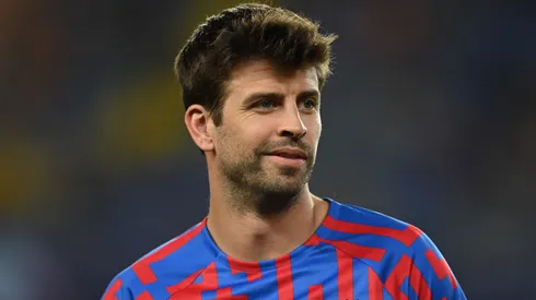 Gerard Pique of FC Barcelona warms up prior to the UEFA Champions League group C match between FC Barcelona and Viktoria Plzen at Spotify Camp Nou on September 07, 2022 in Barcelona, Spain.