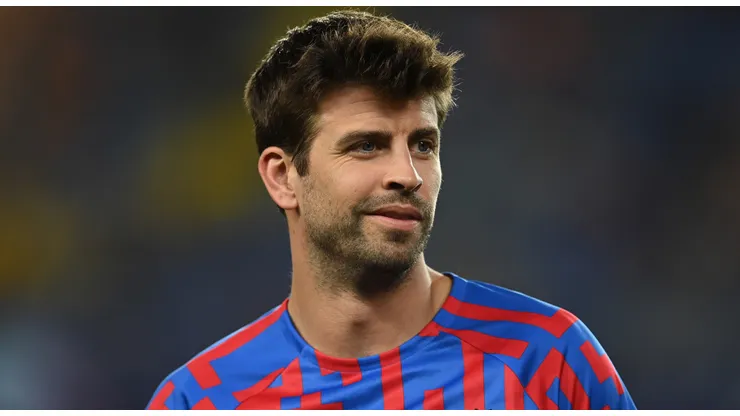 Gerard Pique of FC Barcelona warms up prior to the UEFA Champions League group C match between FC Barcelona and Viktoria Plzen at Spotify Camp Nou on September 07, 2022 in Barcelona, Spain.