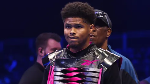 Shakur Stevenson looks on prior to the WBC World Lightweight Title fight between Shakur Stevenson and Josh Padley as part of Beterbiev v Bivol 2: The Last Crescendo at Kingdom Arena on February 22, 2025 in Riyadh, Saudi Arabia.