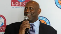 Former NBA player, Olympic Gold Medalist, and NBA Champion Spencer Haywood speaks at a National Basketball Retired Players Association Lunch With Champions on November 29, 2012 in Chicago, Illinois.